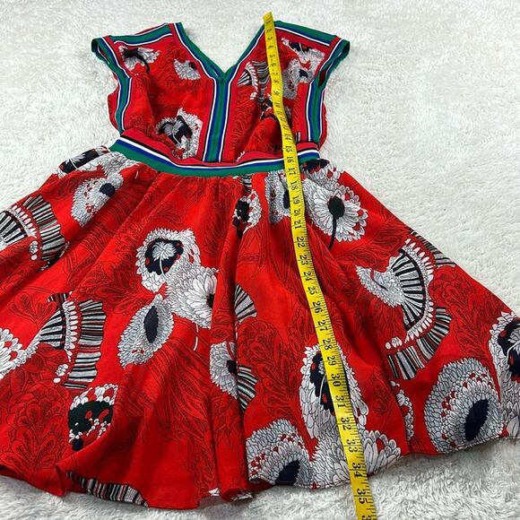 Rmo and Jul red floral print fit and flare dress, size med - Picture 4 of 7